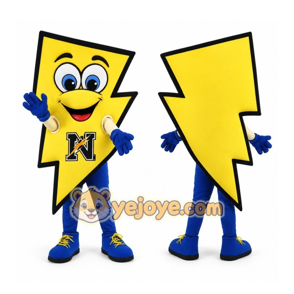 Yellow Lightning Bolt Mascot Costume