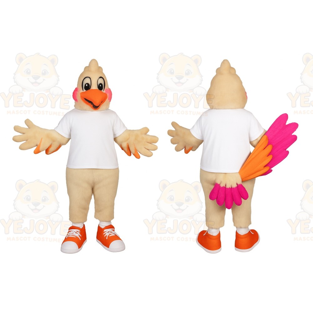 Beige Bird Mascot Costume