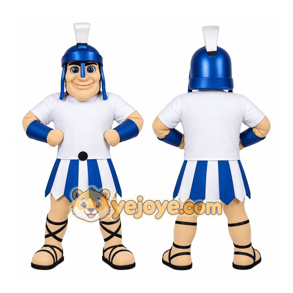 Blue Gladiator Mascot Costume Blue Gladiator Mascot Costume