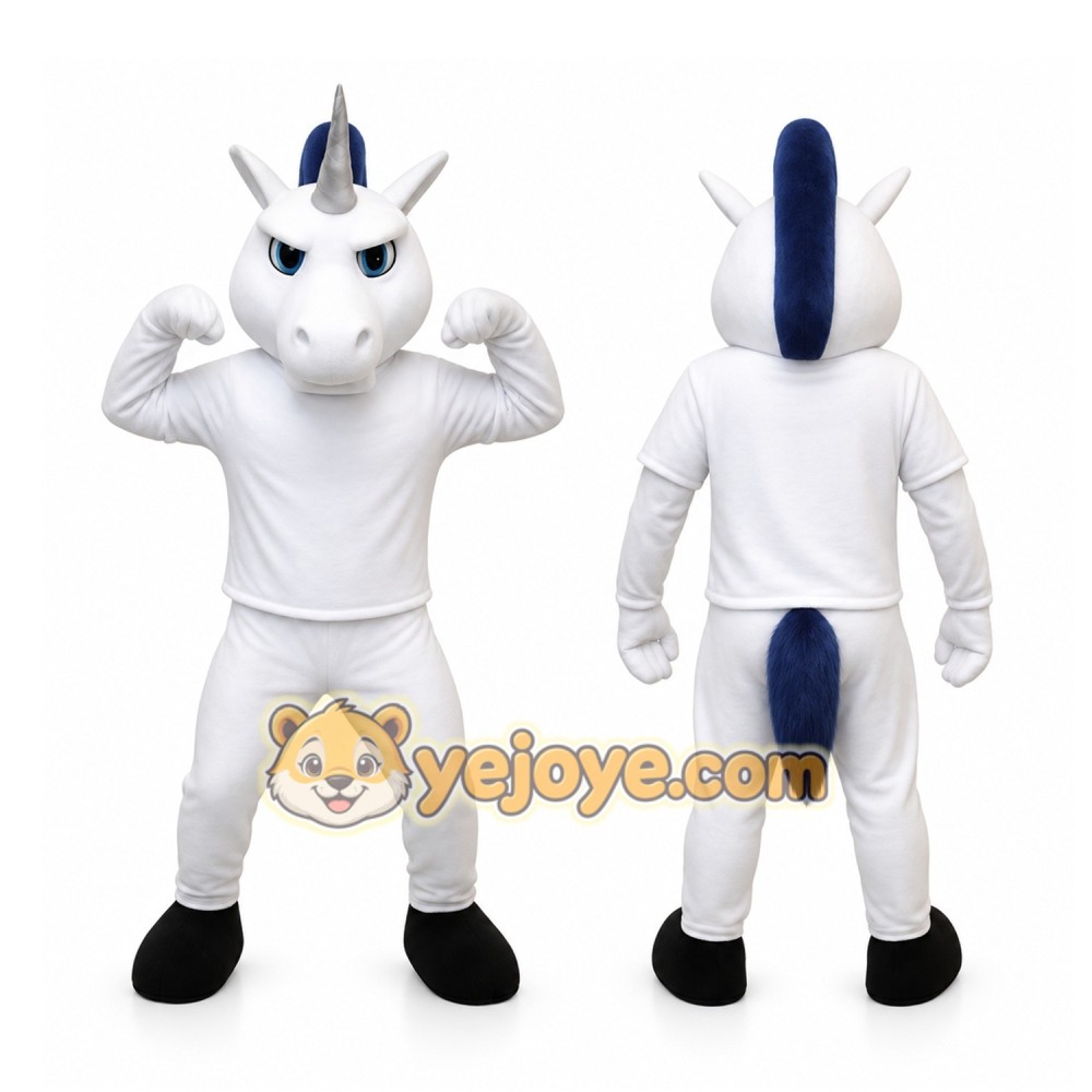 White Unicorn Mascot Costume