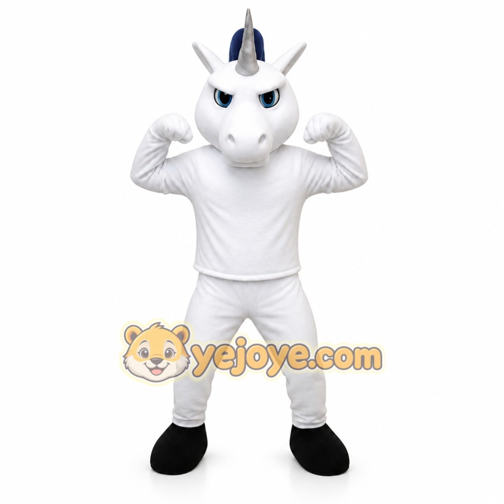 White Unicorn Mascot Costume