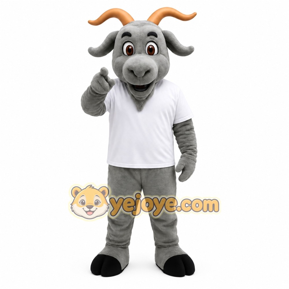 Gray Goat Mascot Costume Gray Goat Mascot Costume