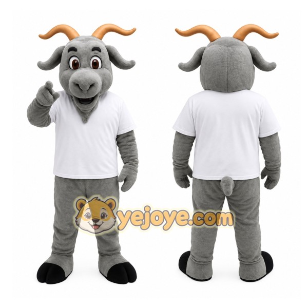 Gray Goat Mascot Costume