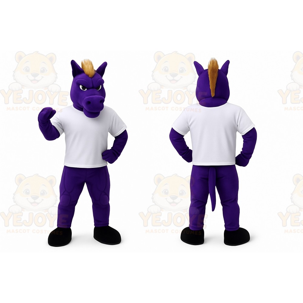 Purple Horse Mascot Costume