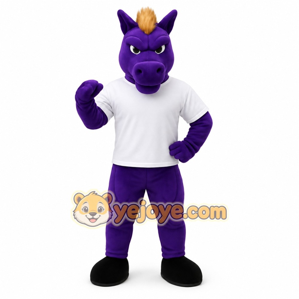 Purple Horse Mascot Costume Purple Horse Mascot Costume