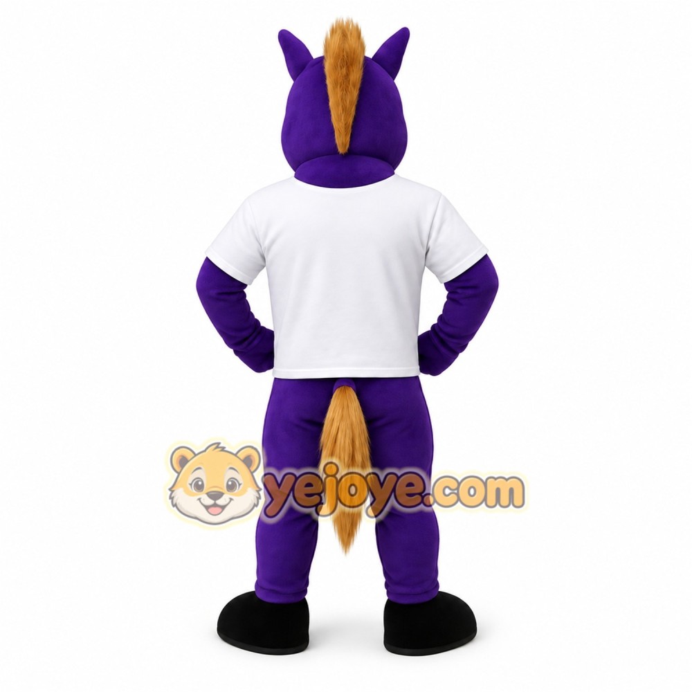 Purple Horse Mascot Costume Purple Horse Mascot Costume