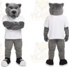 Gray Bear Mascot Costume