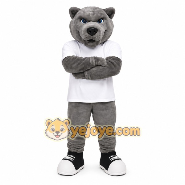 Gray Bear Mascot Costume