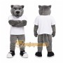 Gray Bear Mascot Costume