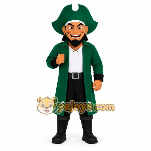 Green Pirate Mascot Costume