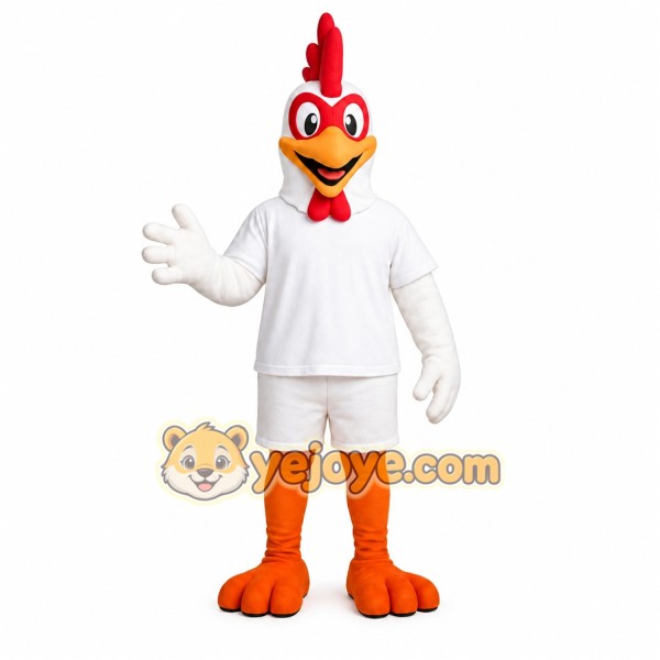 White Chicken Mascot Costume White Chicken Mascot Costume