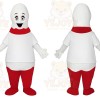 White and Red Character Mascot Costume
