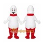 White and Red Character Mascot Costume