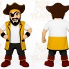 Yellow Pirate Mascot Costume