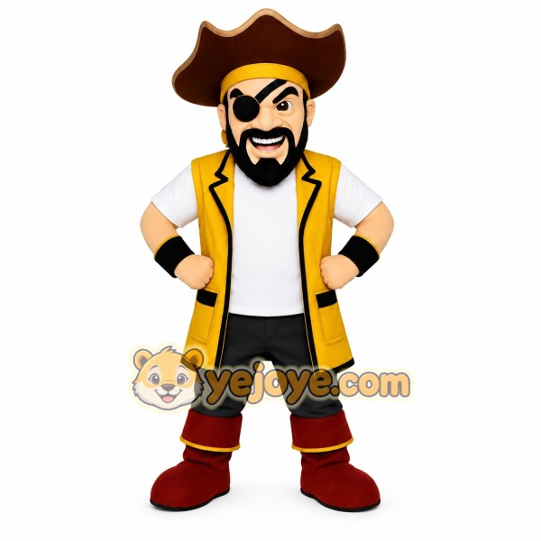 Yellow Pirate Mascot Costume