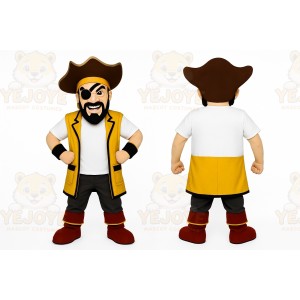 Yellow Pirate Mascot Costume