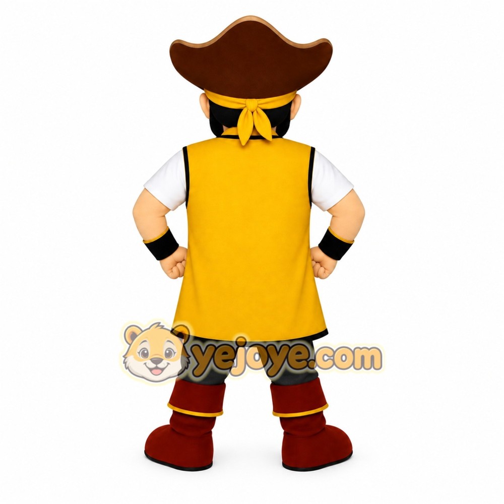 Yellow Pirate Mascot Costume Yellow Pirate Mascot Costume