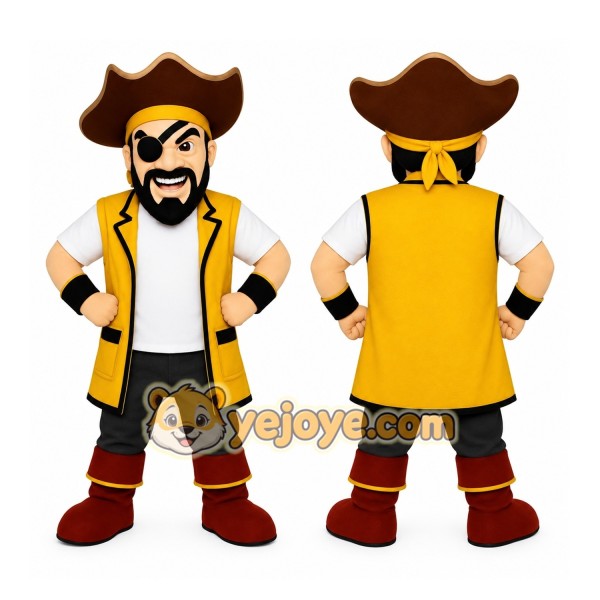 Yellow Pirate Mascot Costume