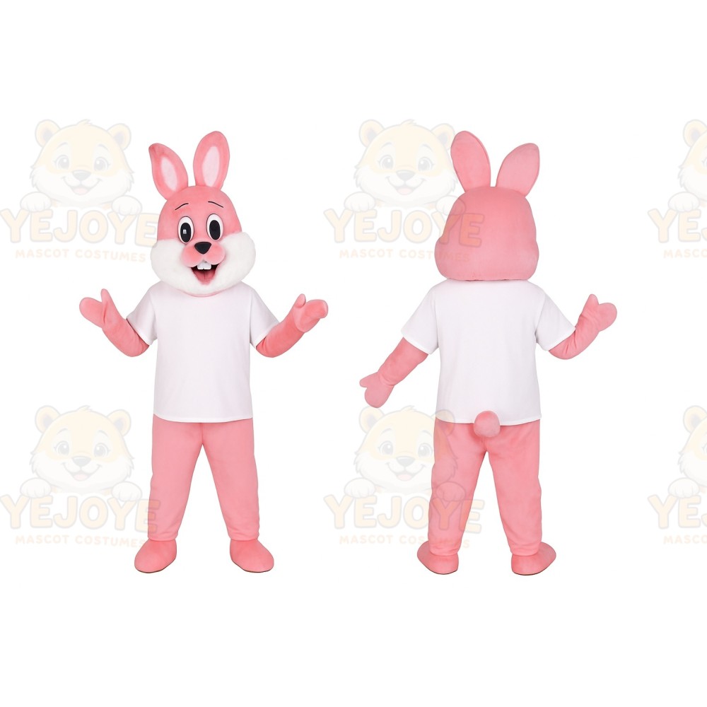 Pink Bunny Mascot Costume