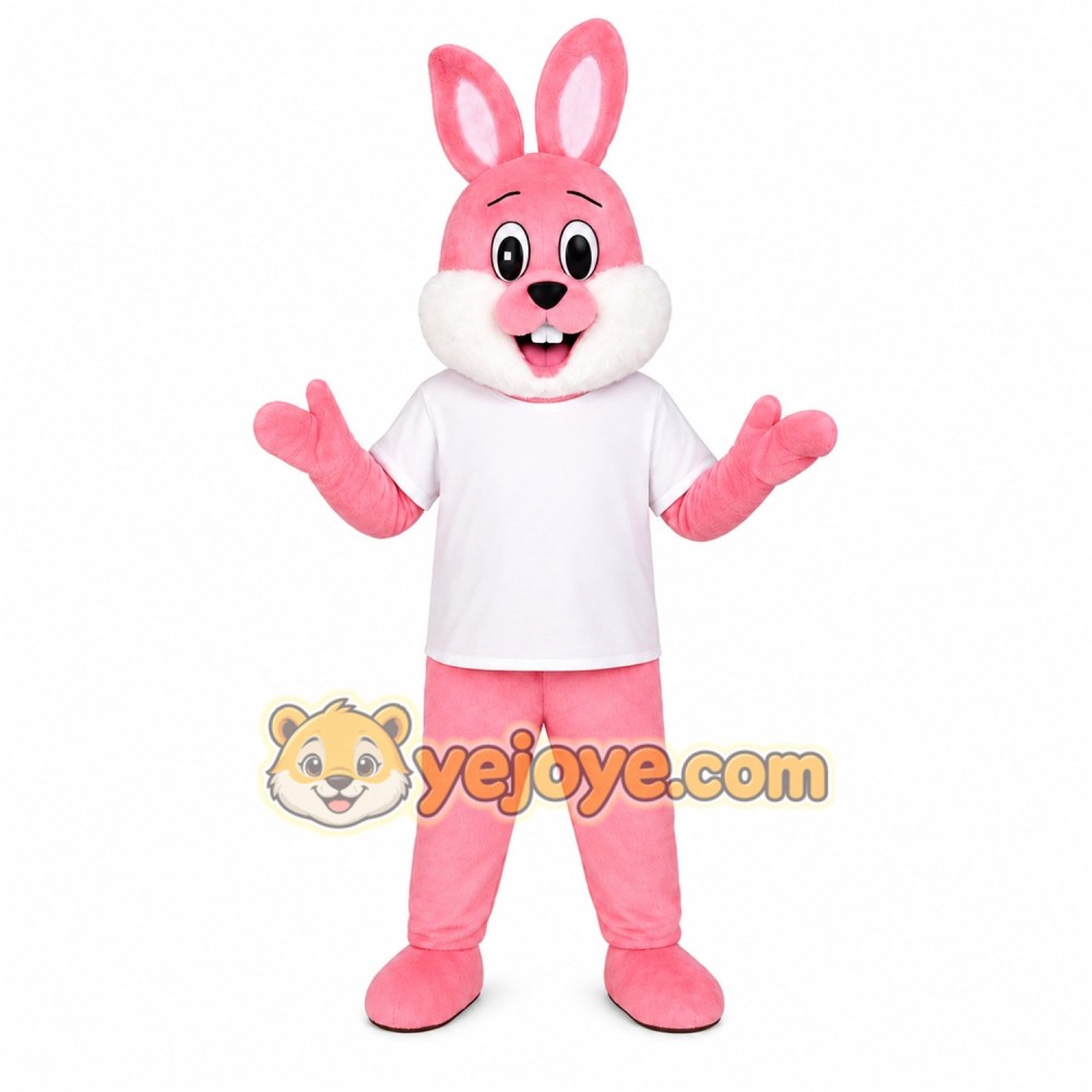 Pink Bunny Mascot Costume Pink Bunny Mascot Costume