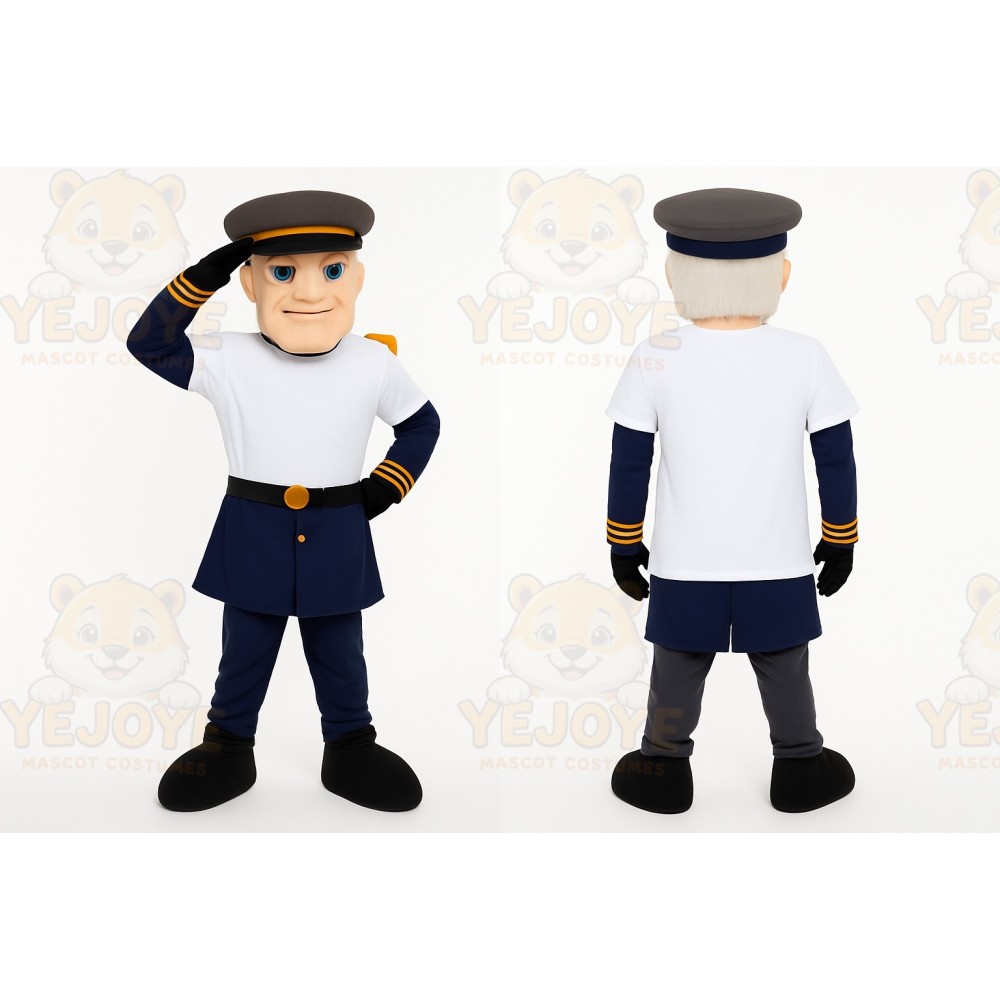Blue Captain Mascot Costume