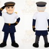 Blue Captain Mascot Costume