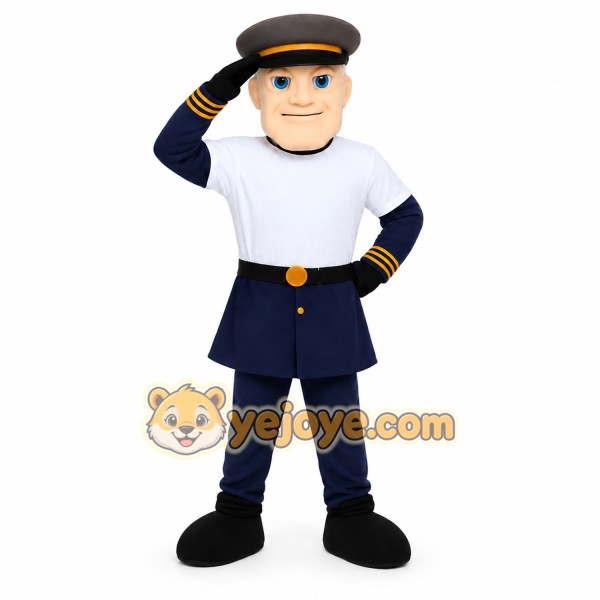 Blue Captain Mascot Costume