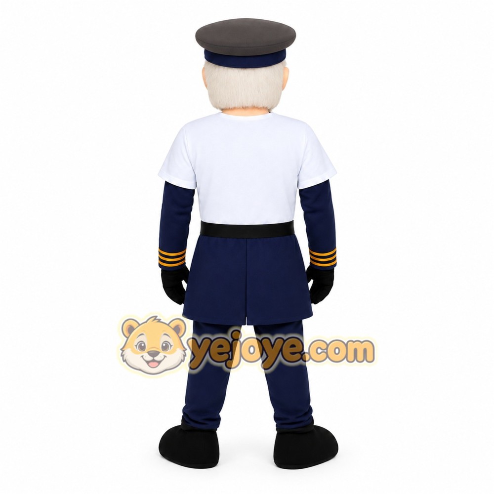 Blue Captain Mascot Costume Blue Captain Mascot Costume