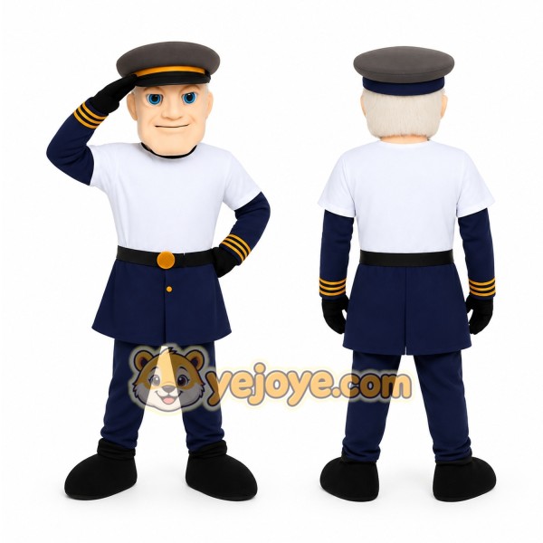 Blue Captain Mascot Costume