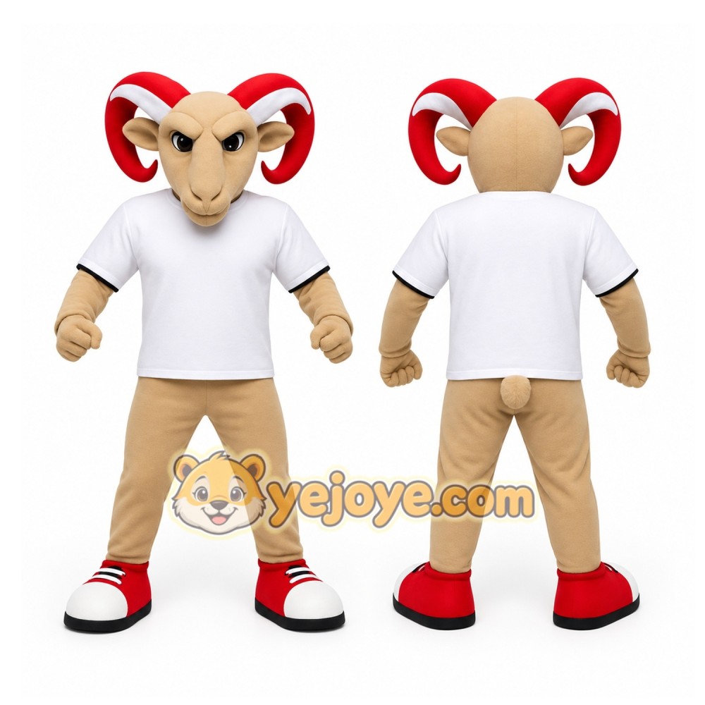Brown Ram Mascot Costume Brown Ram Mascot Costume