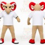 Brown Ram Mascot Costume