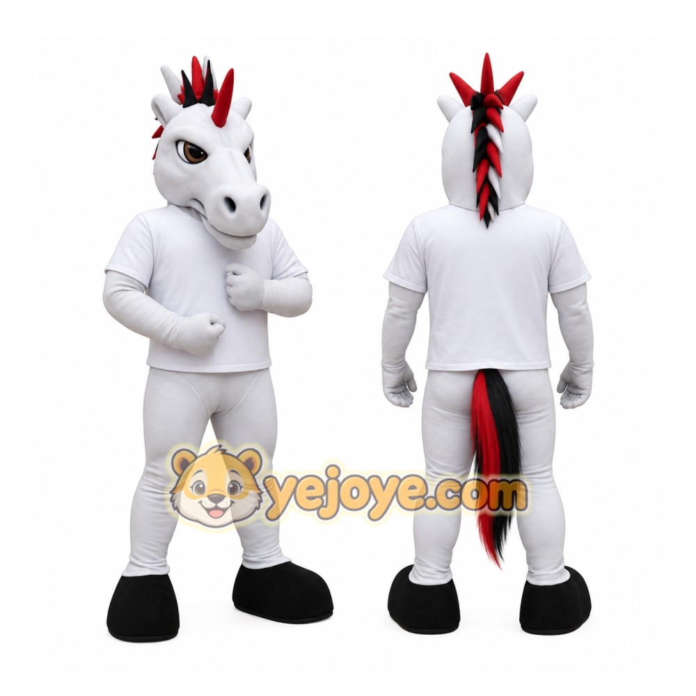 White Unicorn Mascot Costume White Unicorn Mascot Costume