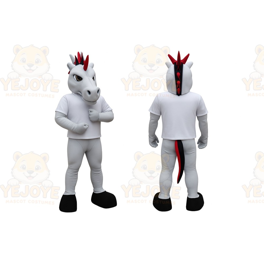 White Unicorn Mascot Costume