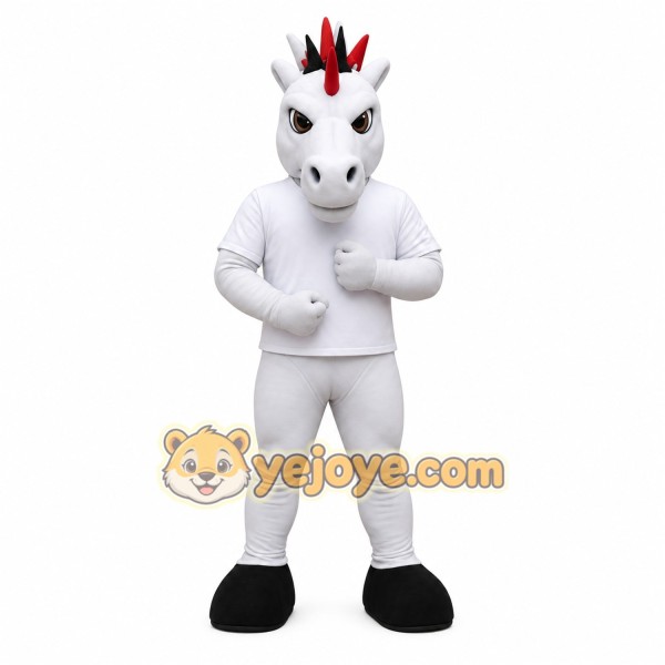 White Unicorn Mascot Costume