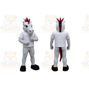 White Unicorn Mascot Costume