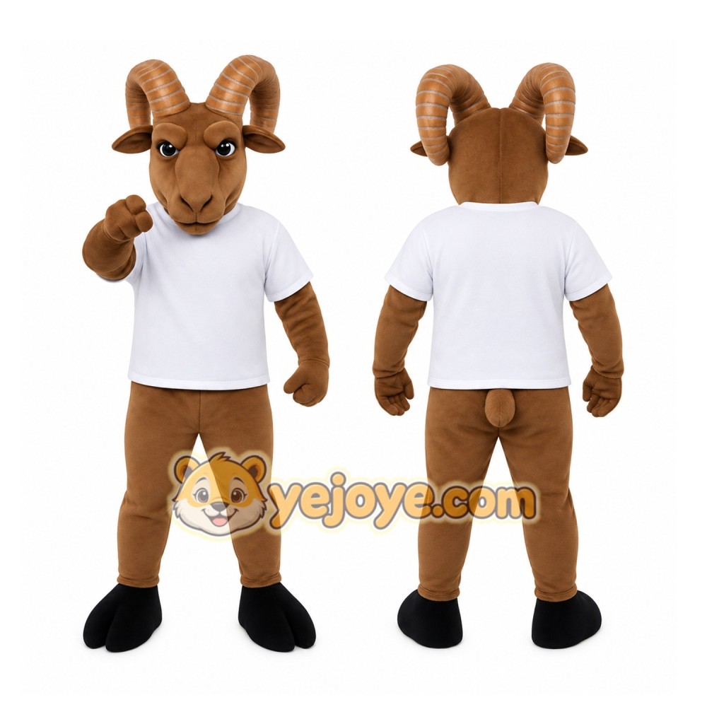 Brown Ram Mascot Costume Brown Ram Mascot Costume
