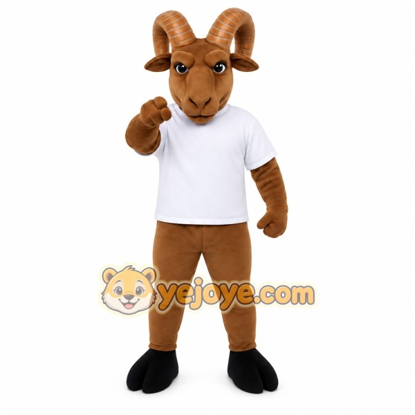 Brown Ram Mascot Costume Brown Ram Mascot Costume