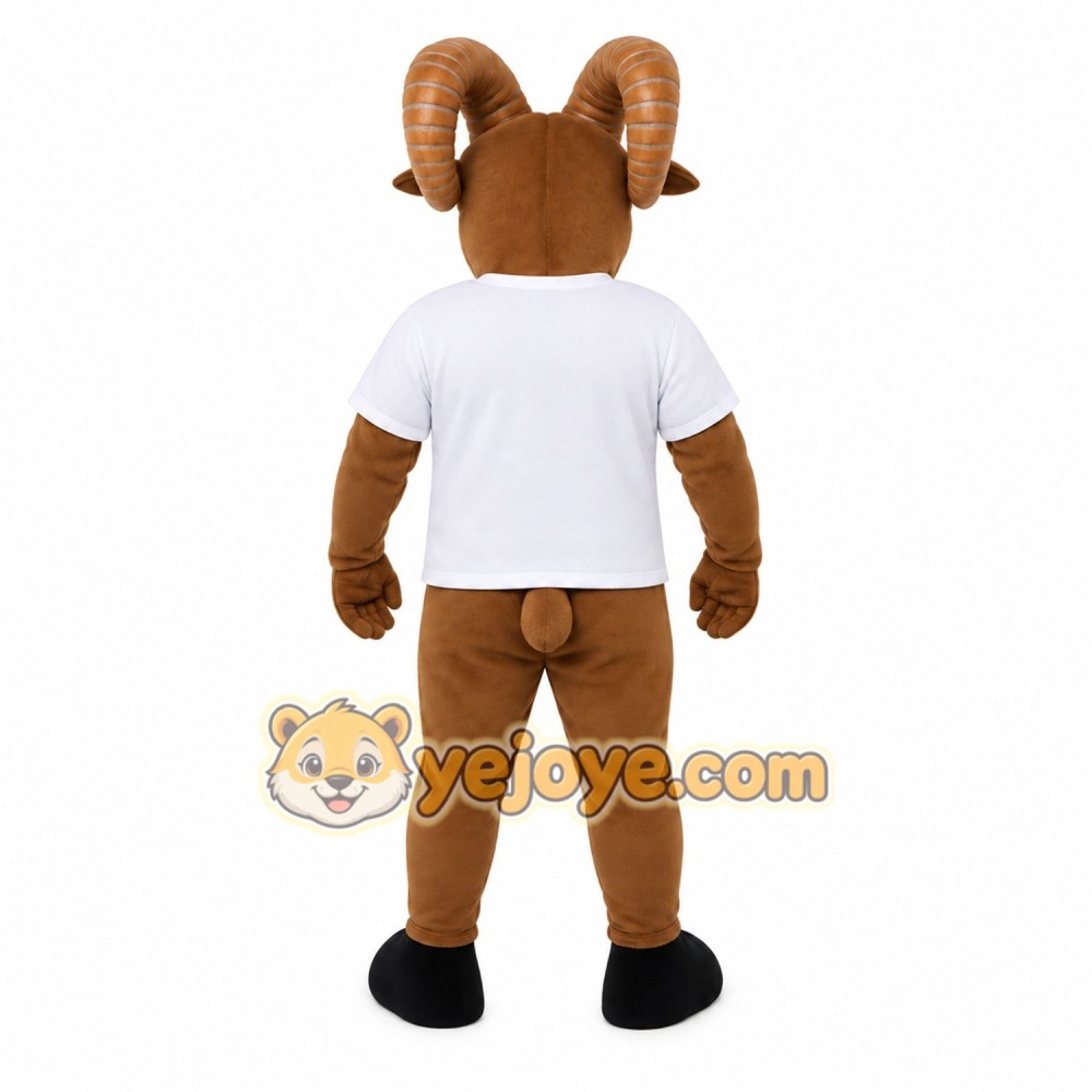 Brown Ram Mascot Costume Brown Ram Mascot Costume
