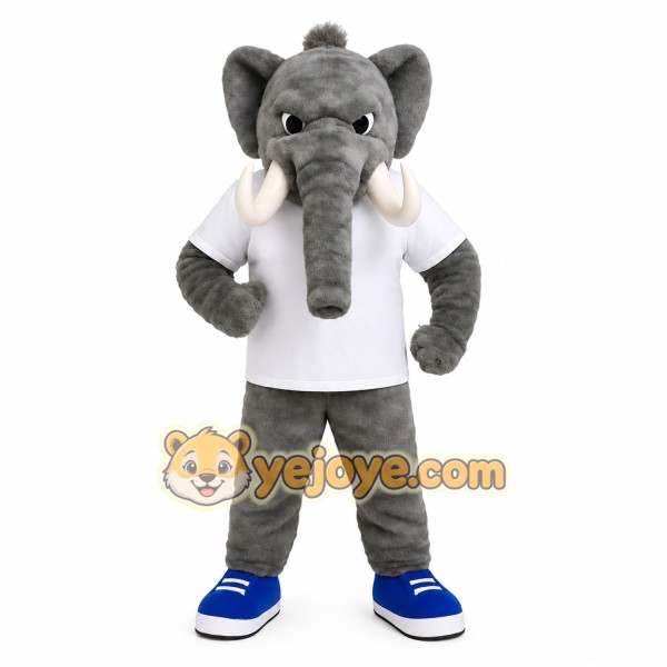 Gray Elephant Mascot Costume