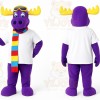 Purple Moose Mascot Costume