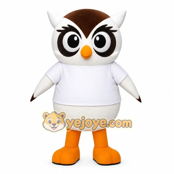 White Owl Mascot Costume White Owl Mascot Costume