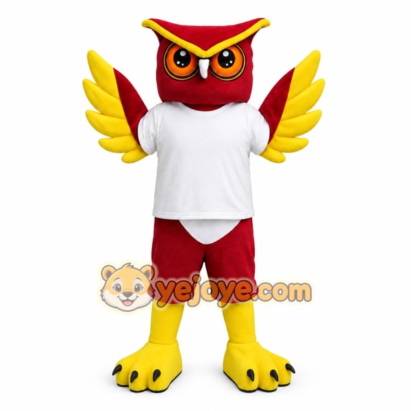 Red Owl Mascot Costume Red Owl Mascot Costume