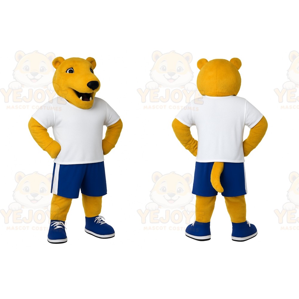 Yellow Lion Mascot Costume