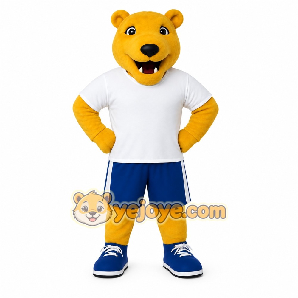 Yellow Lion Mascot Costume