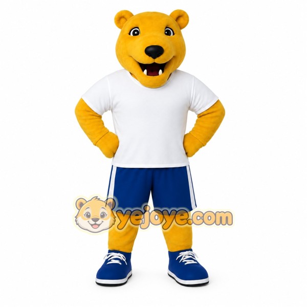 Yellow Lion Mascot Costume