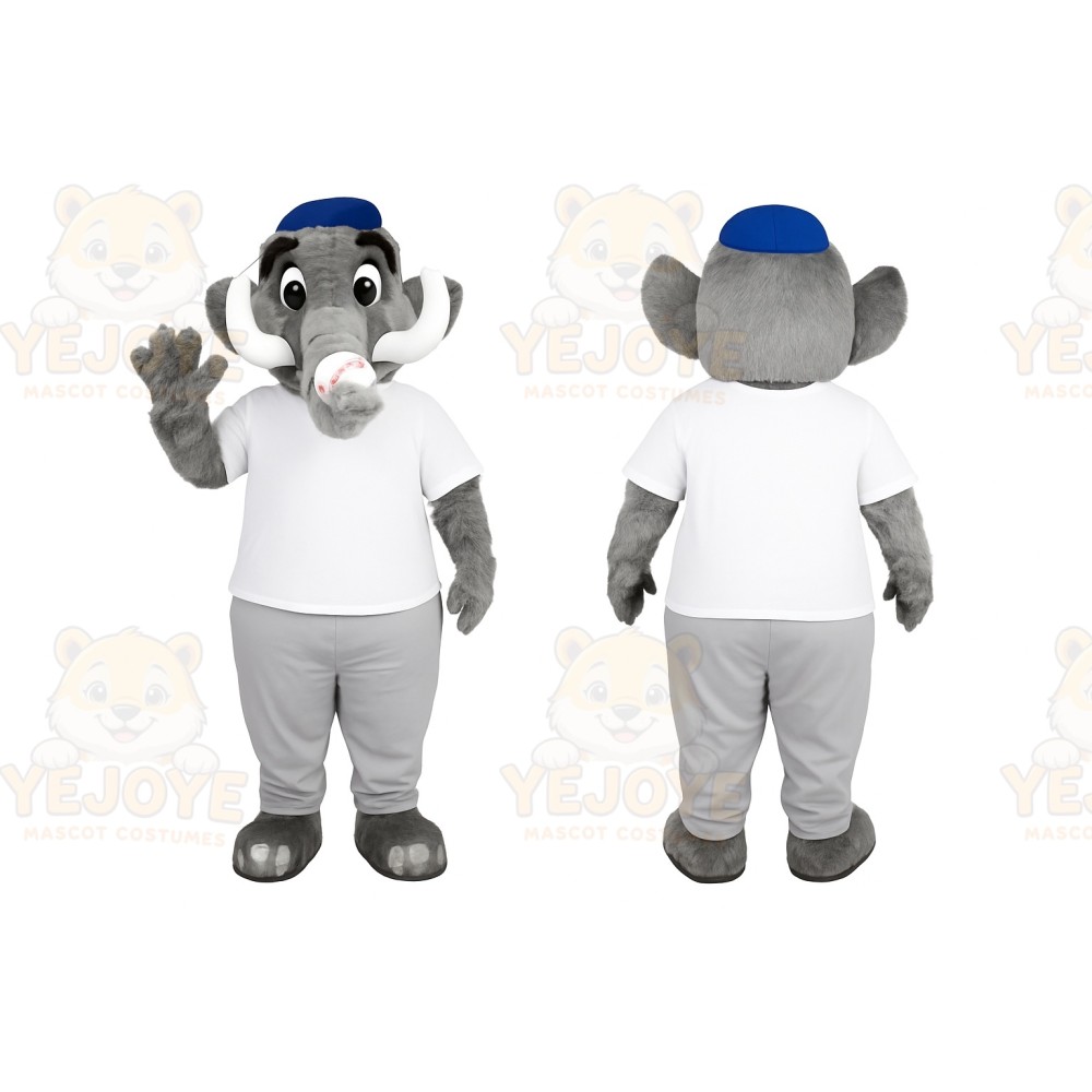Gray Elephant Mascot Costume