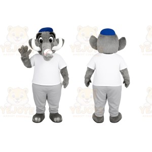 Gray Elephant Mascot Costume