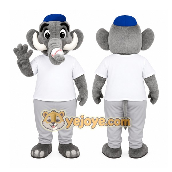 Gray Elephant Mascot Costume