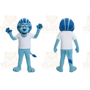 Blue Lion Mascot Costume