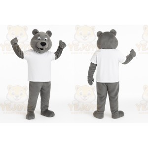 Gray Bear Mascot Costume